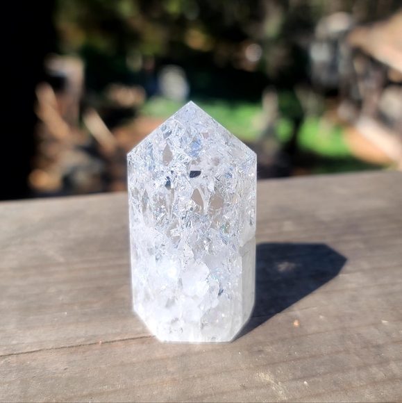 Clear lightening quartz crystal mini tower "2 tall P1 - Picture 4 of 7